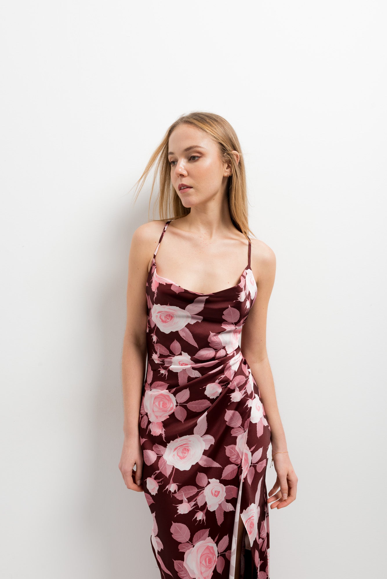 Vestido Satinado Estampado