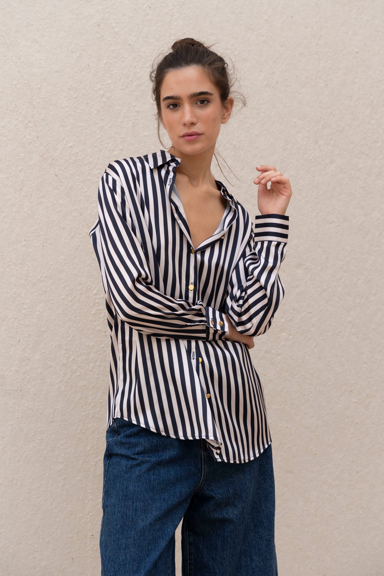 Blusa Satinada Rayas