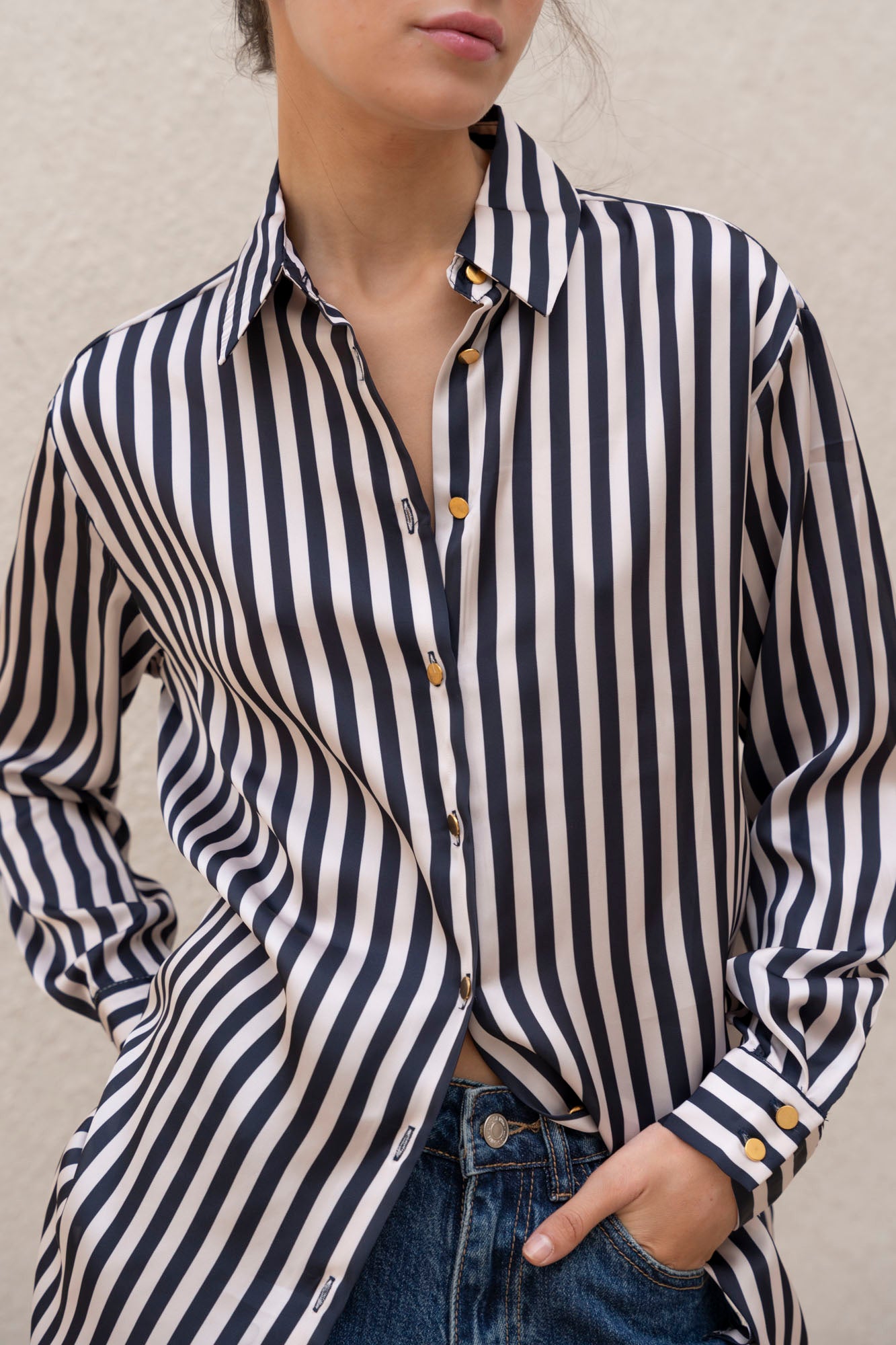 Blusa Satinada Rayas