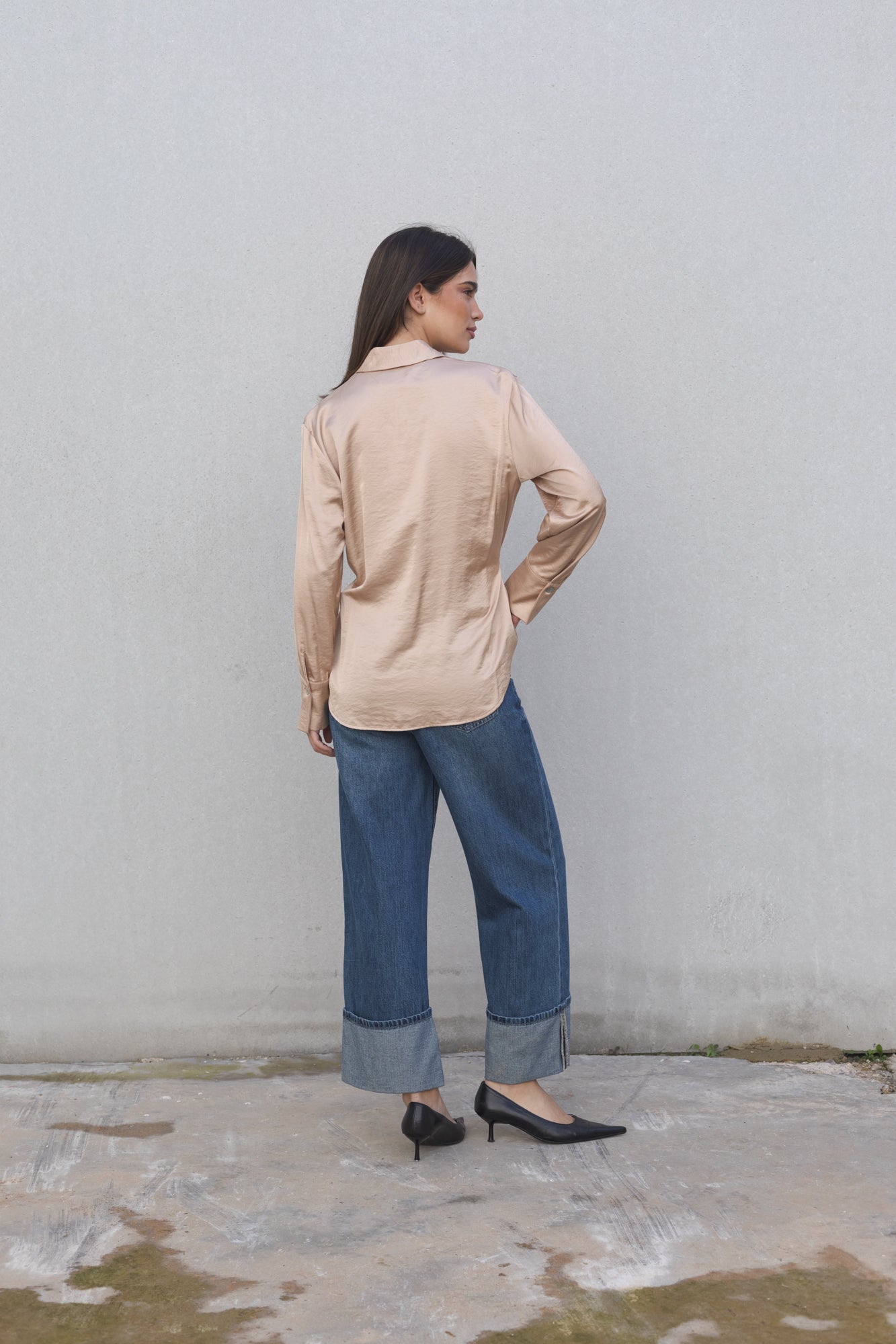 Blusa Satinada con Cinturon